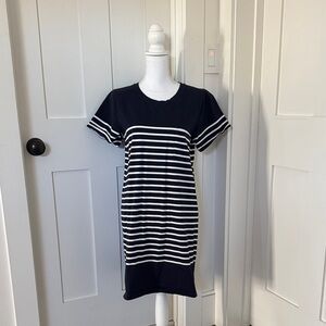 JCrew Navy & White Striped T-Shirt Cotton Dress